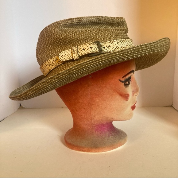 Eric Javits New York straw packable hat tan as is - Picture 3 of 14